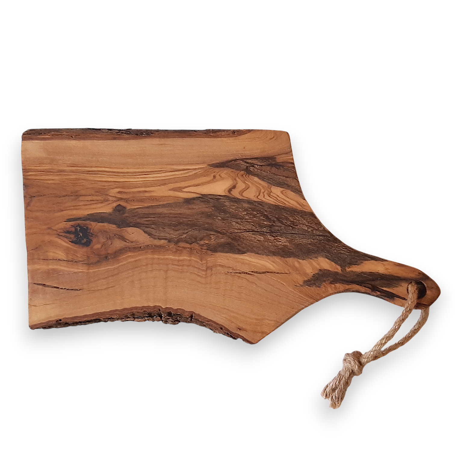 Tábua Irregular em Oliveira (31,5x16,5x2cm) tábuas de cortar de madeira natural com corda para pendurar