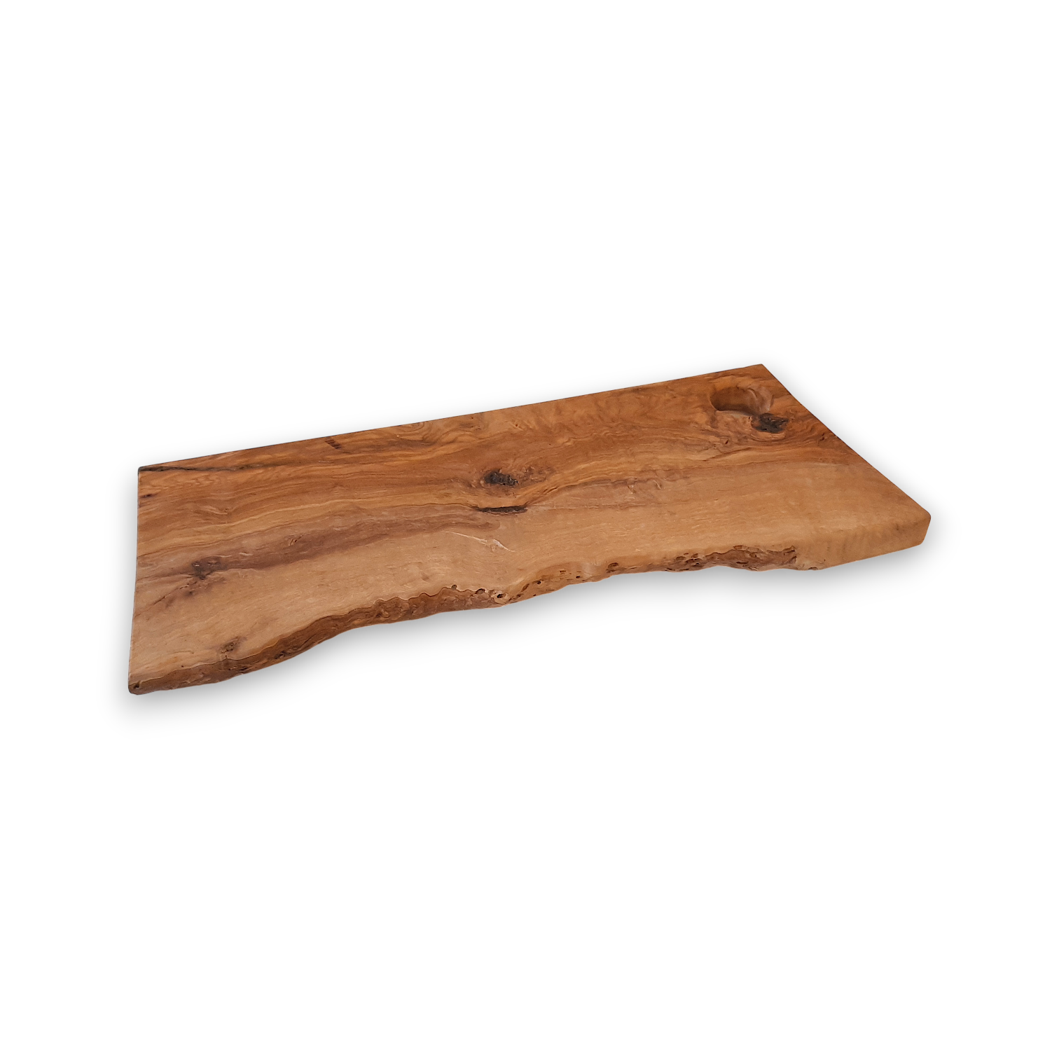 Tábua Irregular em Oliveira (39,5x17,5x2,5cm) Tábua de madeira natural retangular com bordas irregulares