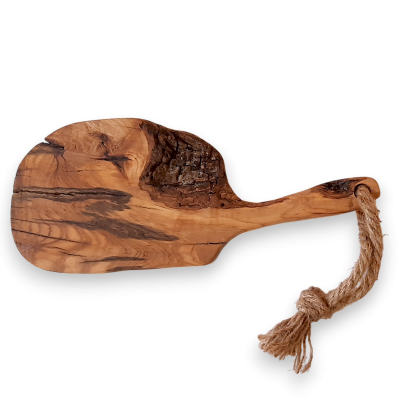 Tábua de cortar madeira rústica com alça de corda