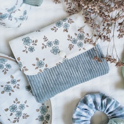 Carteira bombazine verde água