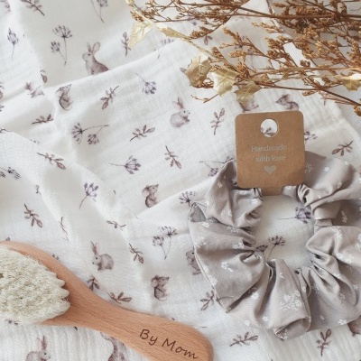 Musselina coelhinhos e florzinhas