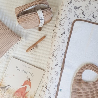 Capa muda fraldas animais in grey