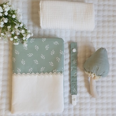 Bolsa para fraldas e toalhitas Primavera verde seco
