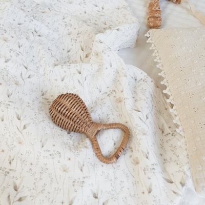 Musselina floral in bege