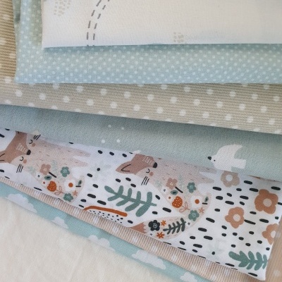 Pack gaivotas e raposas verde água