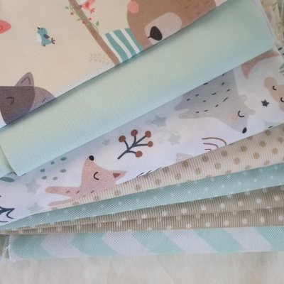 Pack animais do bosque verde água