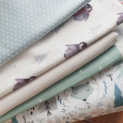 Pack tecidos lobos e pinguins