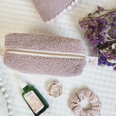 Necessaire box teddy rosa malva