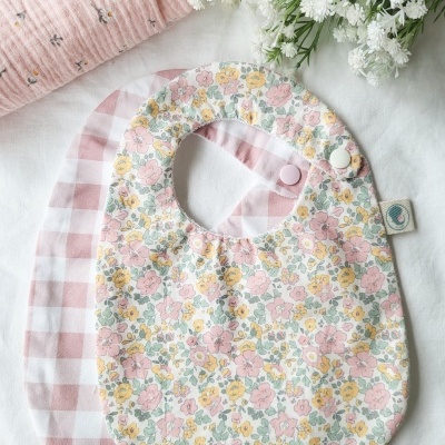 Pack babetes floral verde e rosa