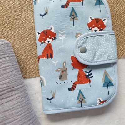 Porta documentos raposas em azul