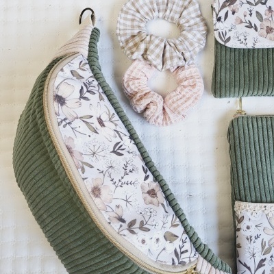 Bolsa cintura bombazine verde seco