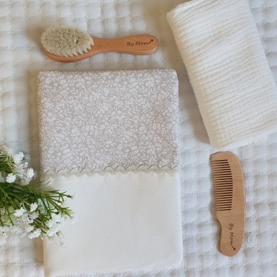 Bolsa para fraldas e toalhitas Primavera bege