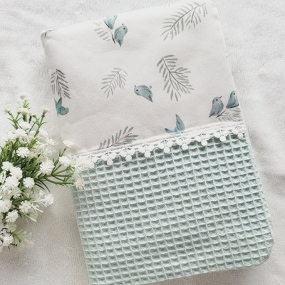 Bolsa para fraldas e toalhitas passarinhos