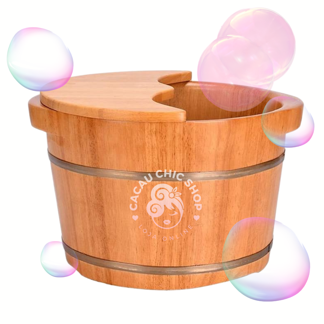 Bacia de Madeira Selha c/ Tampa para Escalda-Pés Bacia de Madeira Selha c/ Tampa para Escalda-Pés