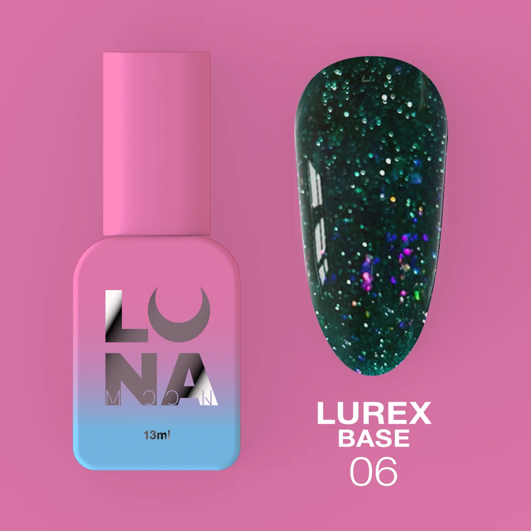 Lurex Base Nº6 – Base Refletiva Preto-Esverdeado Glitter – 13 ml LUNAmoon Lurex Base Nº6 – Base Refletiva Preto-Esverdeado Glitter – 13 ml LUNAmoon