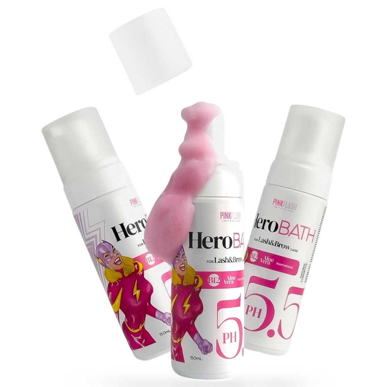 Pink Flash Hero Bath – Espuma de Limpeza Rosa Lash & Brow Pink Flash Hero Bath – Espuma de Limpeza Rosa Lash & Brow