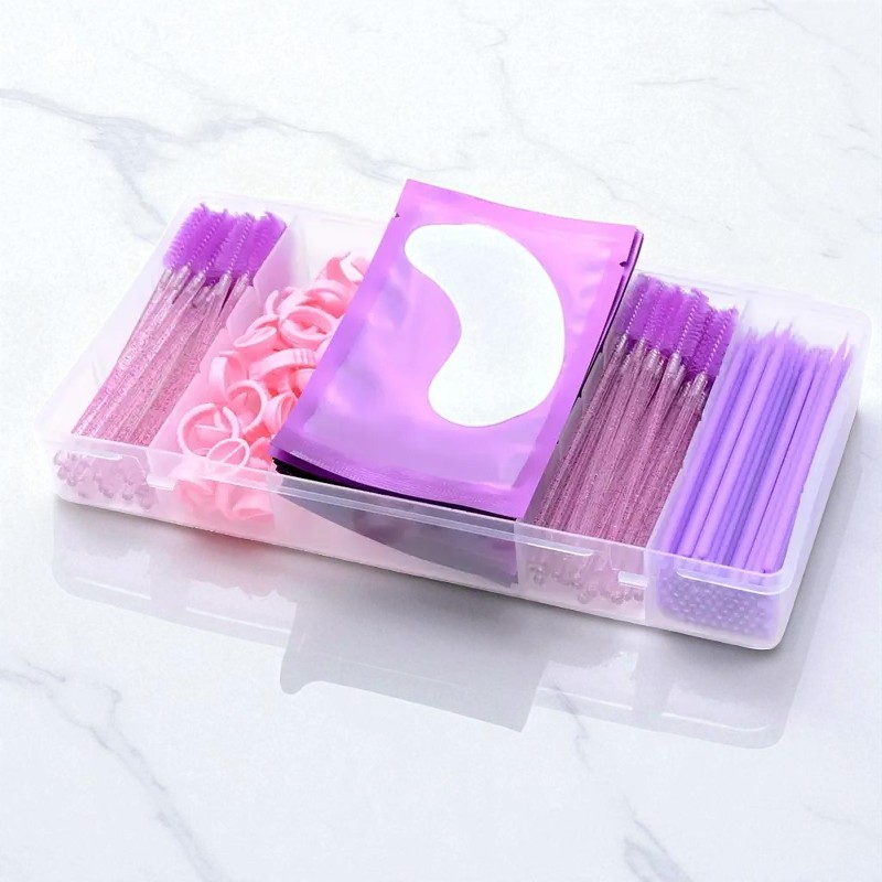 Kit Lilac Extensão de Pestanas Com Organizador – 180 Peças Kit Lilac Extensão de Pestanas Com Organizador – 180 Peças
