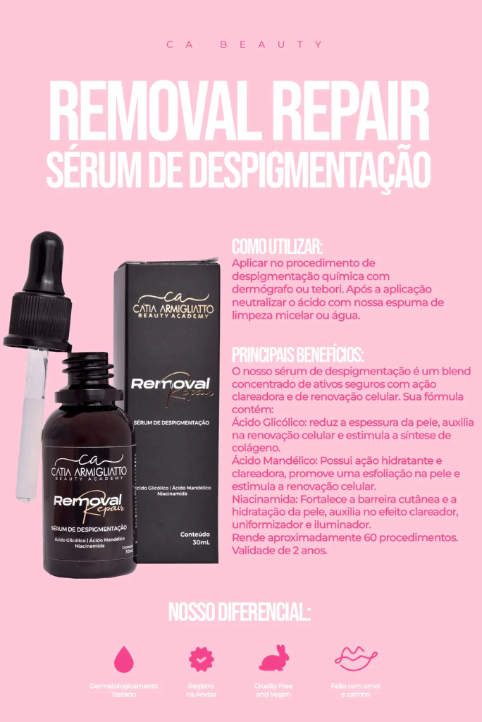 Sérum Despigmentação para Sobrancelhas e Lábios PRO - CA Beauty Sérum Despigmentação para Sobrancelhas e Lábios PRO - CA Beauty