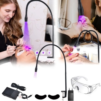 Candeeiro UV 10W para Extensão de Pestanas com Interruptor de Pé