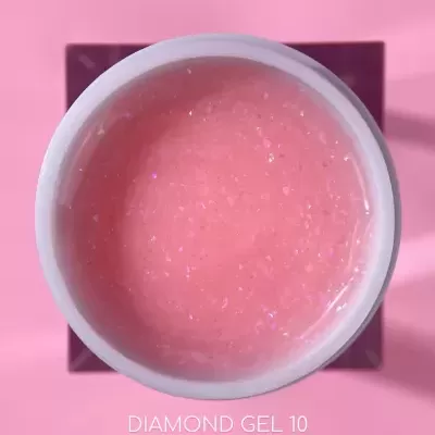 Diamond Gel Nº10 – Gel Construção Pêssego-Claro Glitter – 15 ml LUNAmoon