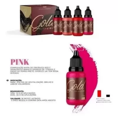 Kit 4 Pigmentos Mag Color Gold Line Lips - PRÉ-VENDA📍