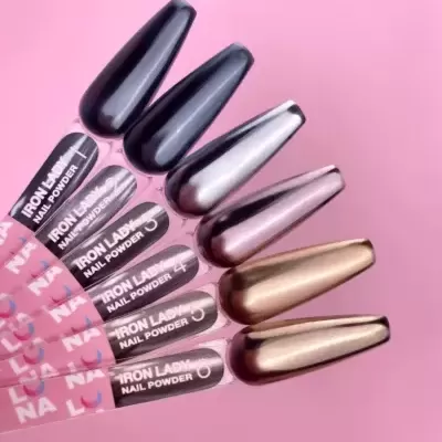 Kit Iron Lady Nail Powder – Pó Metálico Premium (6 cores) – LUNAmoon