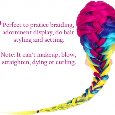 Cabeça de Manequim Colorida 80cm Sintética