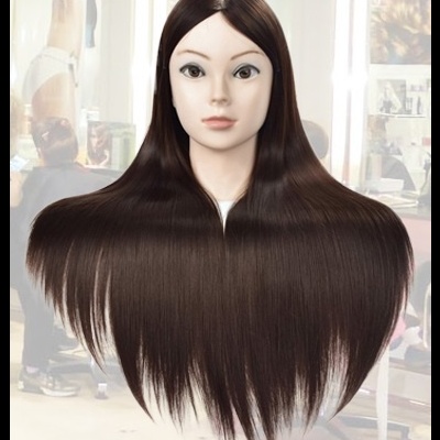 Cabeça de Treino Castanho Escuro Sintético 69Cm + Suporte