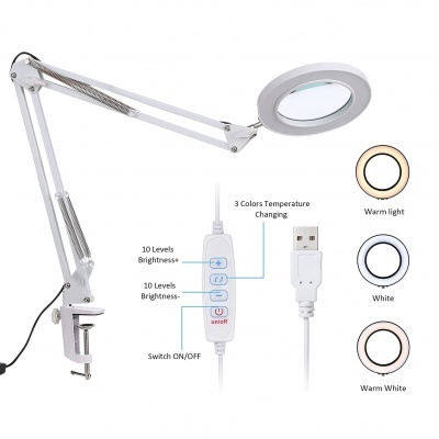 Lupa Led 8 Dioptrias Articulada de Mesa