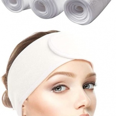 🌸 Faixa para Cabelo Preto/Branco/Rosa 3 und