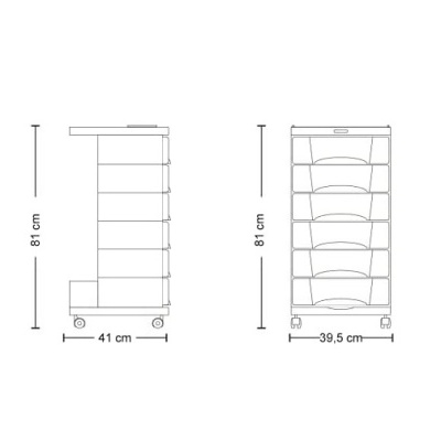 Carrinho Cabeleireiro Beauty Care – Rodas e 6 Gavetas - Várias Cores