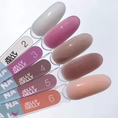 Amostras de verniz para unhas em suporte transparente com várias cores e números.