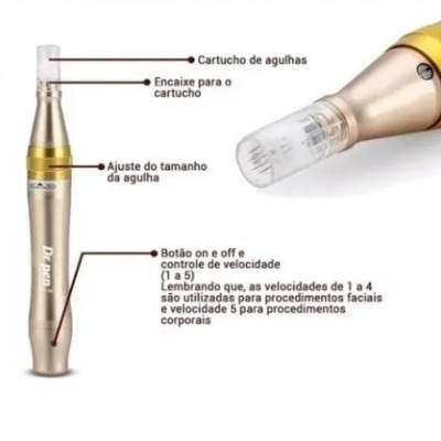 Dermapen Dourada Dr. Pen M5 Portátil + 22 Recargas