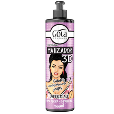 Matizador Condicionador 3D Super Black Gota Dourada 300 ml