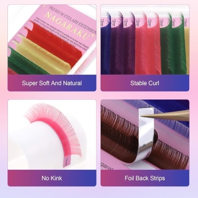 Pestanas Coloridas Nagaraku 0.07 D - Vários Tamanhos