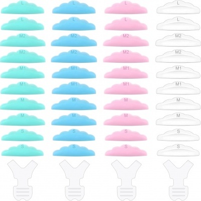 Kit 40 Moldes + 4 Espátulas Modelador de Pestanas