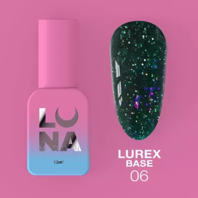 Lurex Base Nº6 – Base Refletiva Preto-Esverdeado Glitter – 13 ml LUNAmoon