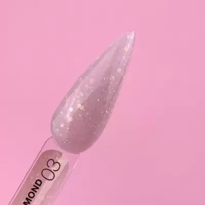 Diamond Gel Nº3 – Gel Construção Bege Glitter – 15 ml LUNAmoon