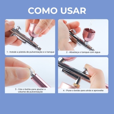 Kit Aerógrafo Portátil Dupla Ação com Ecrã LED