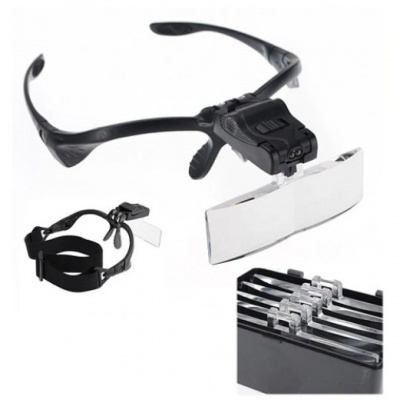Oculos Lupa Cabeça 5 Lentes Led