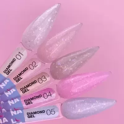 Diamond Gel Nº2 – Gel Construção Rosa Pastel Glitter – 15 ml LUNAmoon
