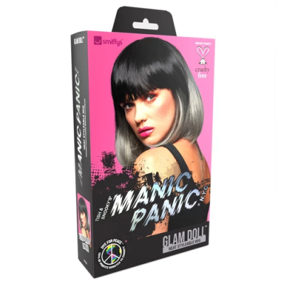 Peruca Estilo Bob Com Franja - Alien Grey Ombre - Manic Panic