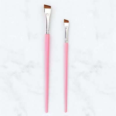 Kit 2 Pincéis Chanfrados Rosa – Precisão para Lash Lifting, Brow Lamination e Henna