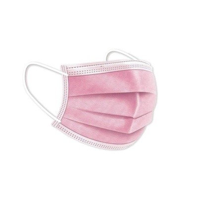 🌸 Máscaras Cirúrgicas Descartáveis Rosa - 50und