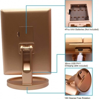 🌸 Espelho com Luzes Led Tríptico com Aumento