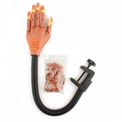 Mão de Treino Articulada com 100 unhas/tips