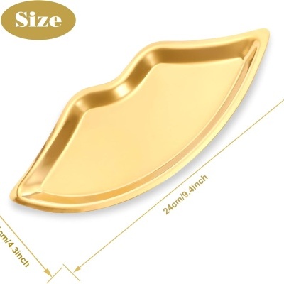 Bandeja Lábio Dourada Inox