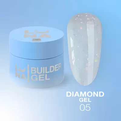 Diamond Gel Nº5 – Gel Construção Azul-Acinzentado Glitter – 15 ml LUNAmoon