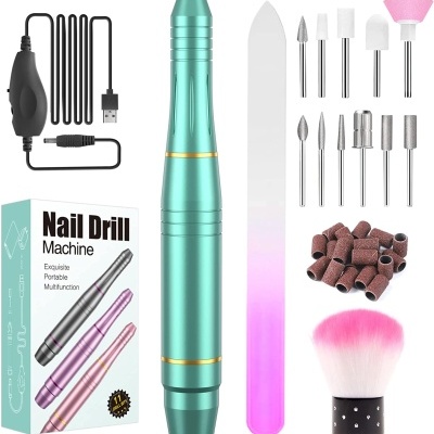 🌸 Kit Broca de Manicure e Pedicure Velocidade Ajustável Cores Variadas