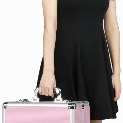 🌸 Mala XXL Profissional Trolley Extensível 4 em 1 Rosa